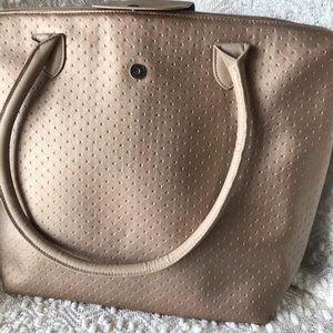 Sachi Brand Metallic Champagne Colored Insulated tote